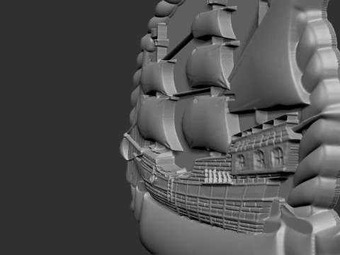 Sailing Boat Badge 3D Print Model