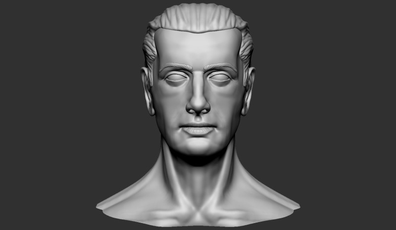 Male Head Model Cetak 3D .c4d .max .obj .3ds .fbx .stl .blend