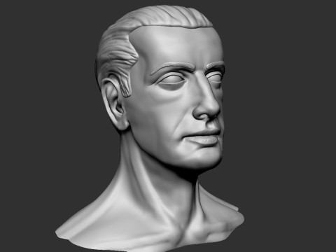 Male Head Model Cetak 3D