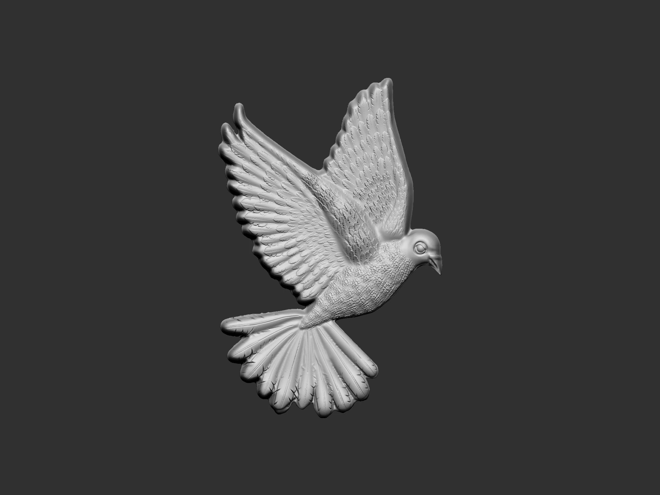 Dove bas-relief 3D Print Model .c4d .max .obj .3ds .fbx .stl .blend 