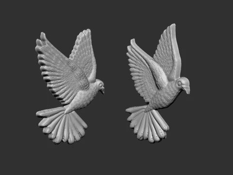 Dove bas-relief 3D Print Model