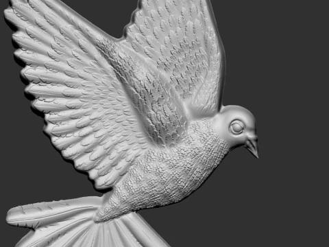 Dove bas-relief 3D Print Model