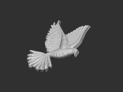 Dove bas-relief 3D 프린트 모델