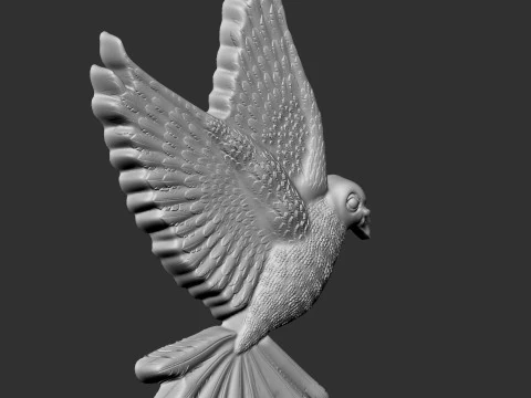 Dove bas-relief 3D Print Model
