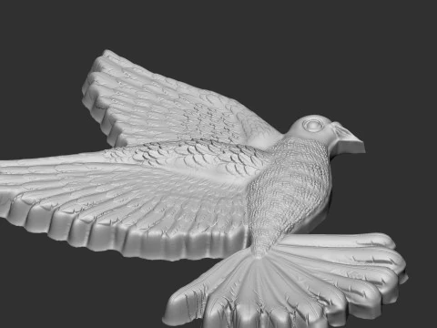 Dove bas-relief 3D Print Model