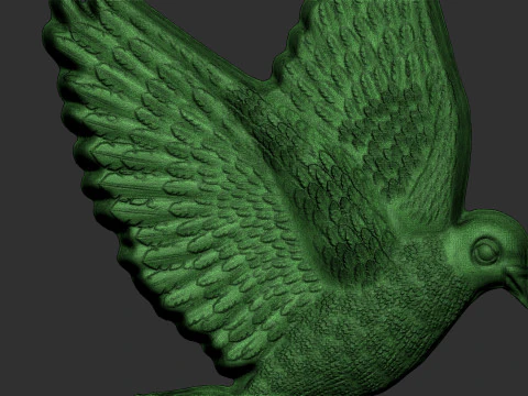 Dove bas-relief 3D Print Model