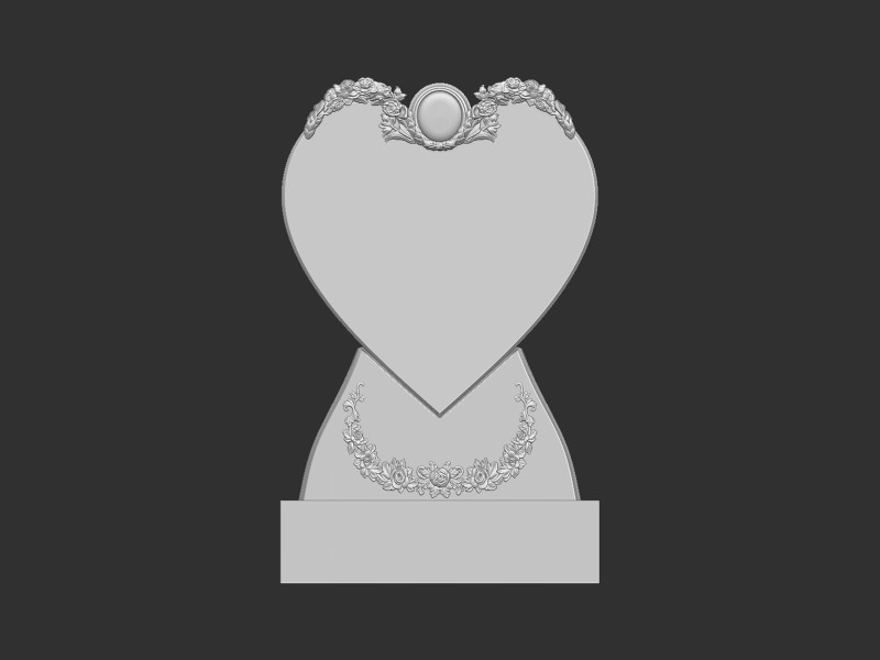 Heart Shaped Memorial Tombstone 3D Baskı Modeli .c4d .max .obj .3ds .fbx .stl .blend 