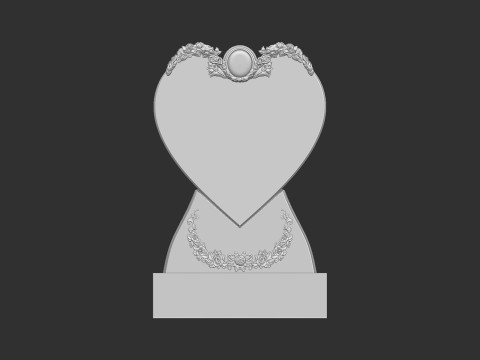 Heart Shaped Memorial Tombstone 3D Baskı Modeli