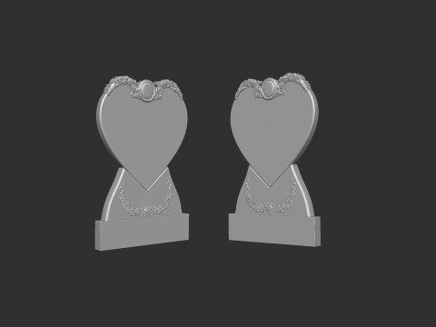 Heart Shaped Memorial Tombstone 3D Baskı Modeli