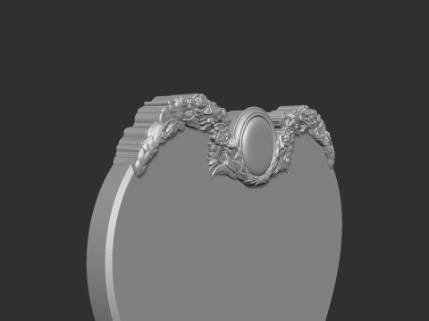 Heart Shaped Memorial Tombstone 3D Print Model