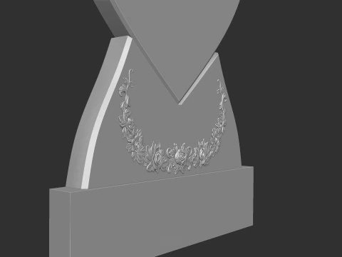 Heart Shaped Memorial Tombstone 3D Print Model