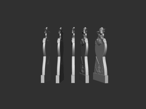 Memorial Tombstone with Angel 3D Baskı Modeli