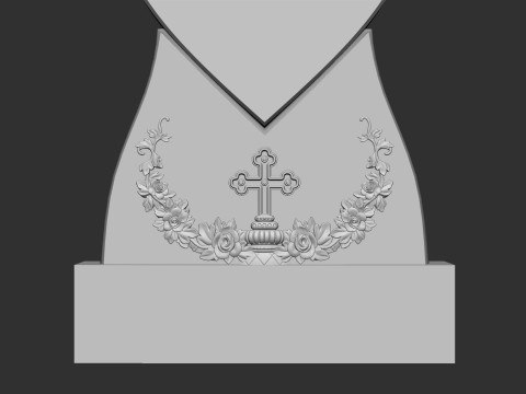 Memorial Tombstone with Angel 3D Baskı Modeli