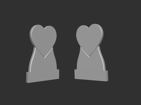 Heart Shaped Memorial Tombstone Modelo de Impressão 3D
