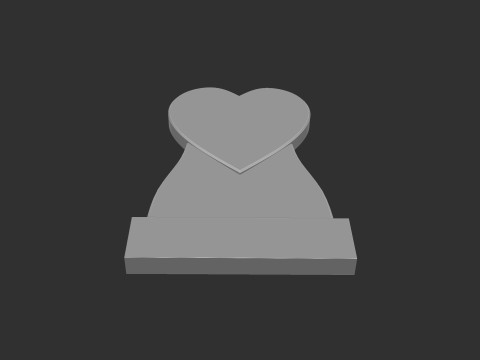 Heart Shaped Memorial Tombstone Modelo de Impressão 3D