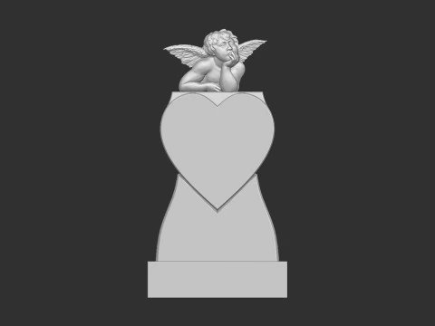 Batu Nisan Peringatan dengan Malaikat Model Cetak 3D