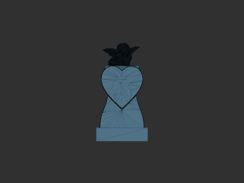 Memorial Tombstone with Angel 3D Принт Модель