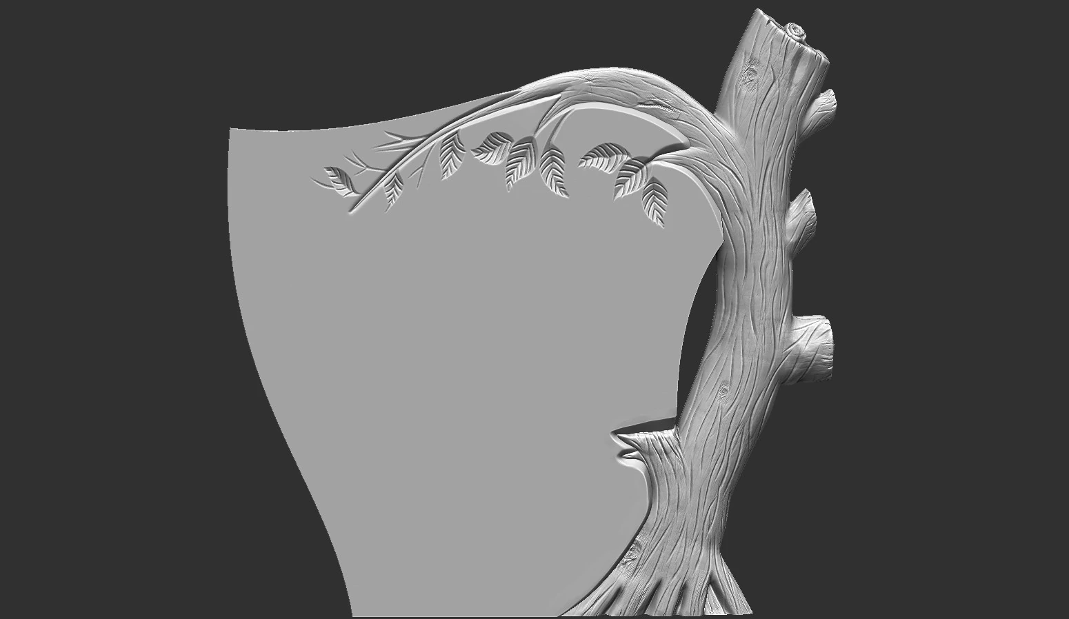 Tree Shaped Tombstone 3D Print Model .c4d .max .obj .3ds .fbx .stl .blend 