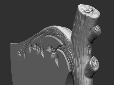 Tree Shaped Tombstone 3D Print Model