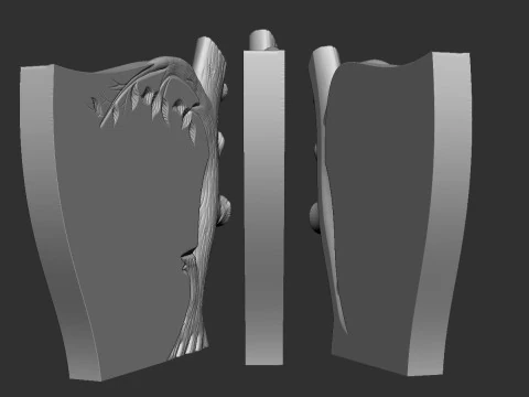Tree Shaped Tombstone 3D Print Model