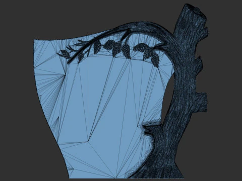 Tree Shaped Tombstone 3D Print Model