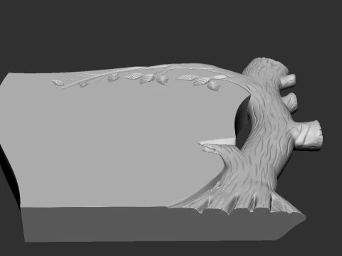 Tree Shaped Tombstone 3D Print Model