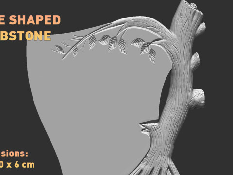 Tree Shaped Tombstone 3D Принт Модель