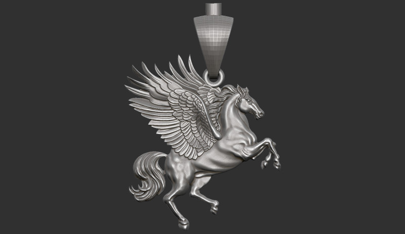 Pegasus Pendant 3D Print Model .c4d .max .obj .3ds .fbx .stl .blend