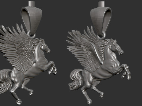 Pegasus Pendant 3D Print Model