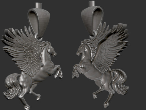 Pegasus Pendant 3D Print Model