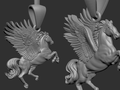 Pegasus Pendant 3D Print Model