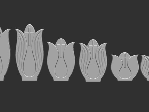 Tulip-shaped Tombstones 3D Baskı Modeli