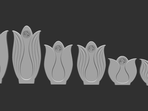 Tulip-shaped Tombstones 3D Baskı Modeli