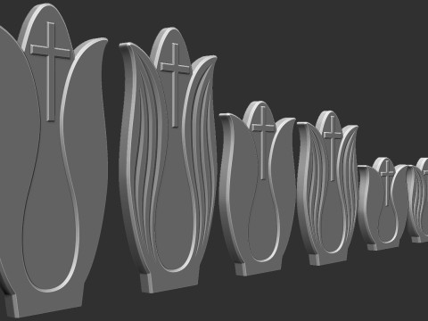Tulip-shaped Tombstones 3D Baskı Modeli