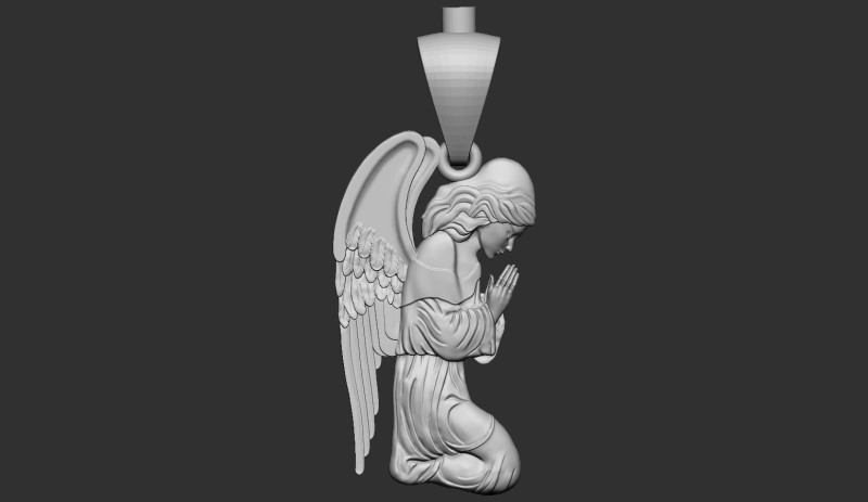 Praying Angel Pendant 3D Print Model .c4d .max .obj .3ds .fbx .stl .blend 
