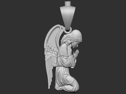 Pingente de Anjo Orando Modelo de Impressão 3D