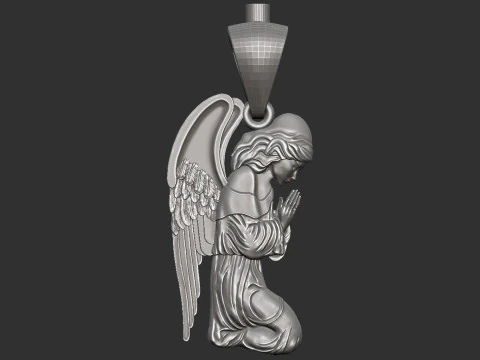 Praying Angel Pendant 3D Print Model