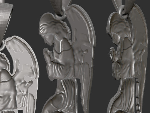 Praying Angel Pendant 3D Print Model