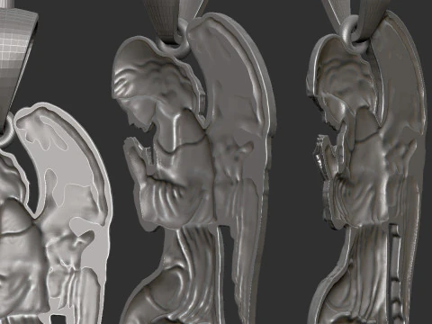 Praying Angel Pendant 3D Print Model