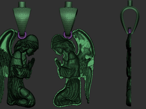 Praying Angel Pendant 3D Print Model