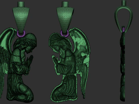 Praying Angel Pendant 3D Print Model