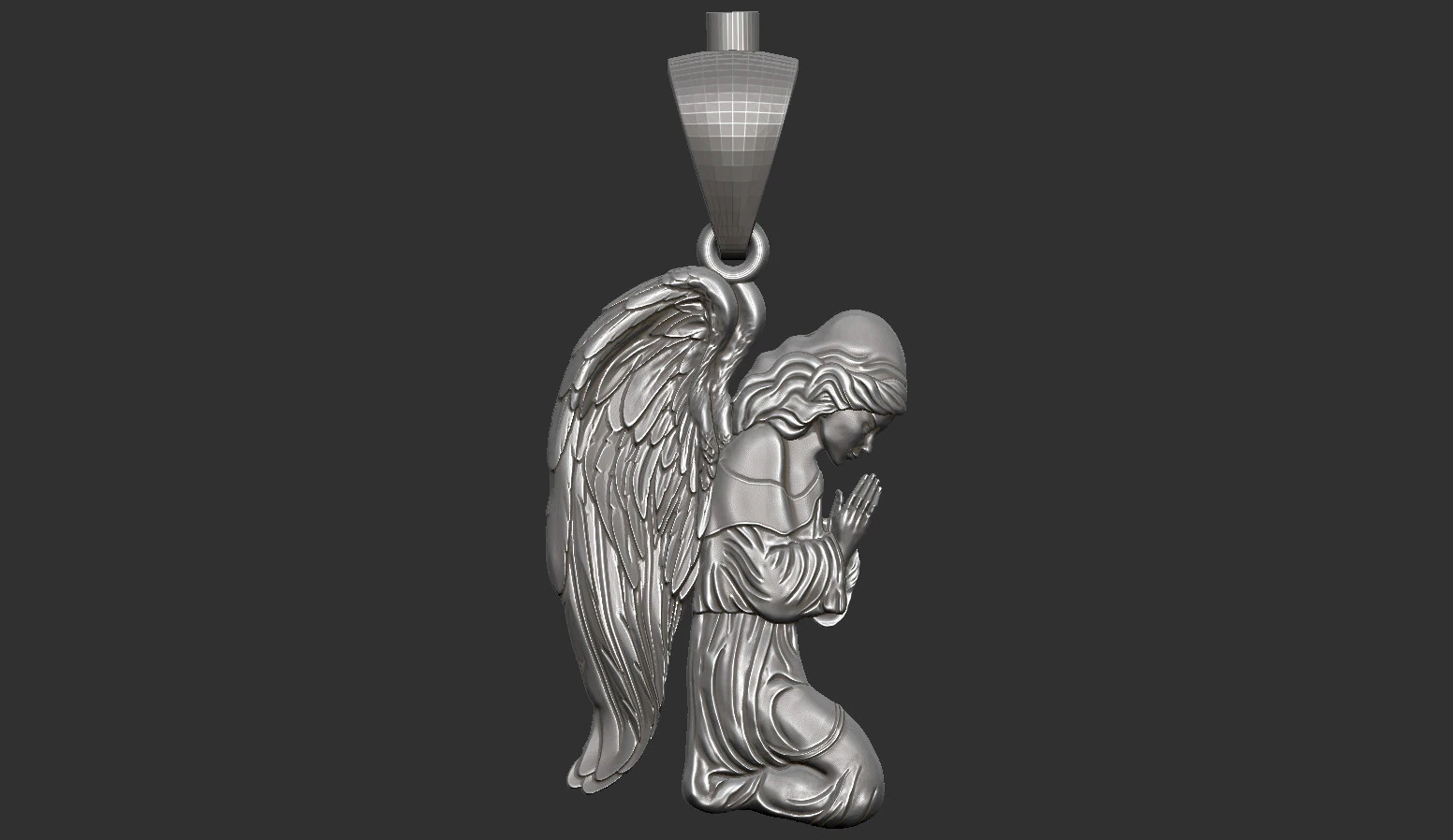 Praying Angel Pendant 3D Print Model .c4d .max .obj .3ds .fbx .stl .blend 