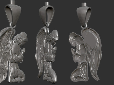 Praying Angel Pendant 3D Принт Модель