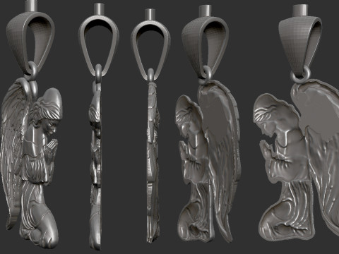 Praying Angel Pendant 3D Принт Модель