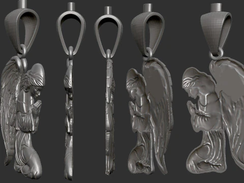 Praying Angel Pendant 3D Print Model