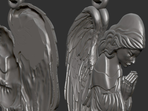 Praying Angel Pendant 3D Принт Модель