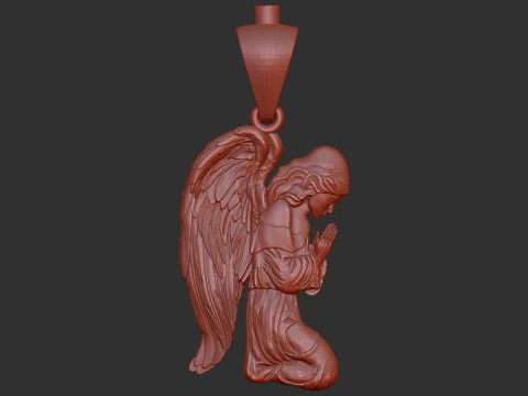 Praying Angel Pendant 3D Print Model