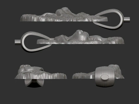 German Shepherd Pendant 3D Print Model