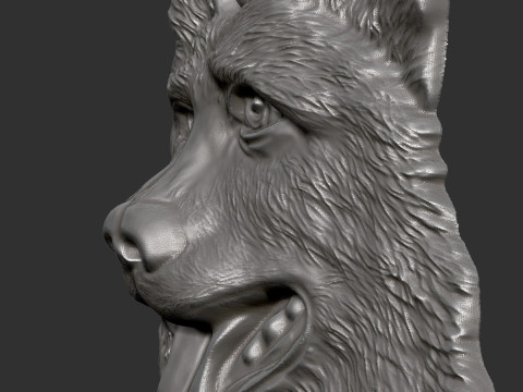 German Shepherd Pendant Model Cetak 3D