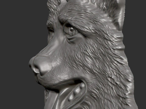 German Shepherd Pendant 3D Print Model